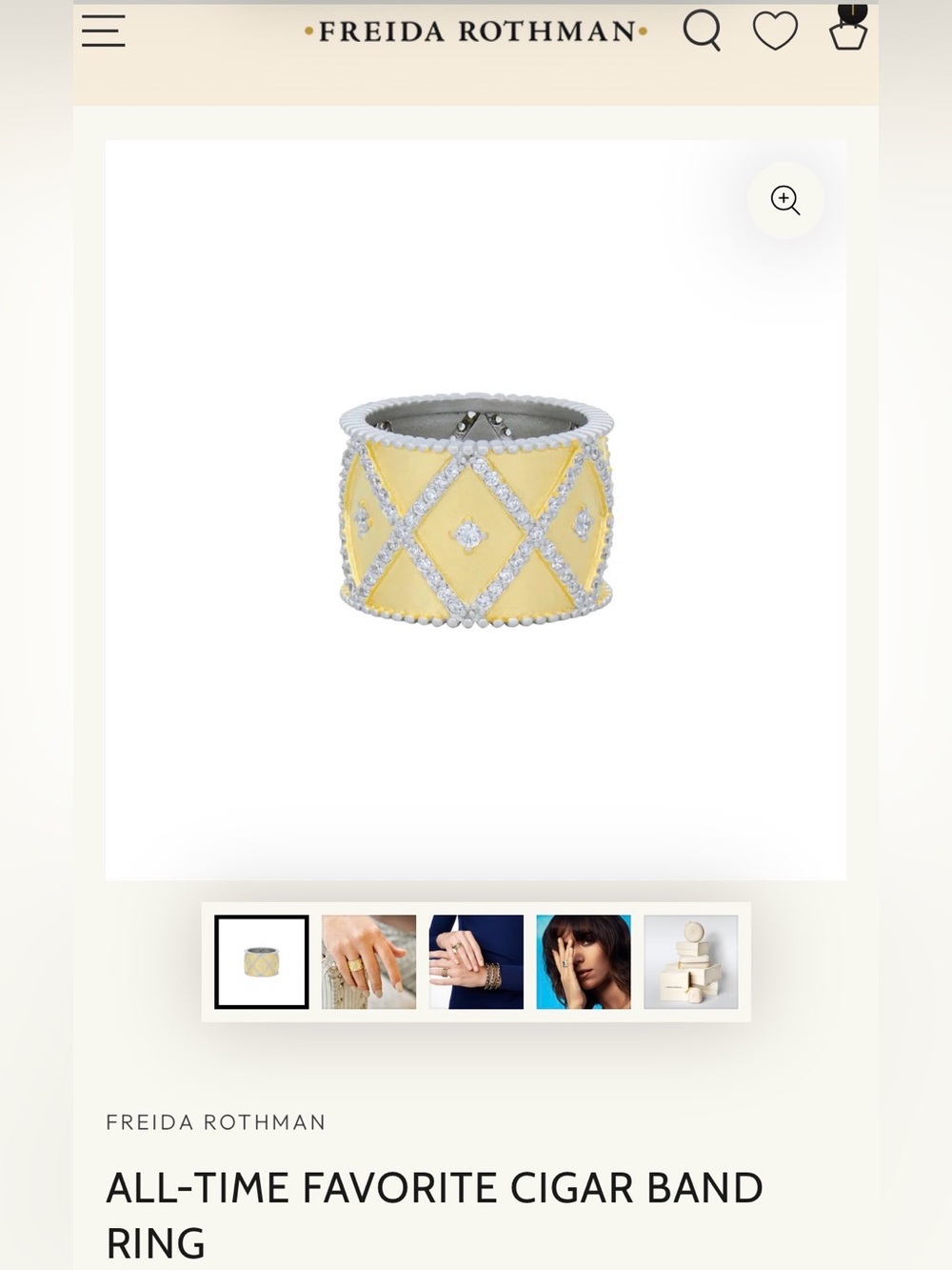 Freida Rothman All Time Favorite Cigar Band Ring